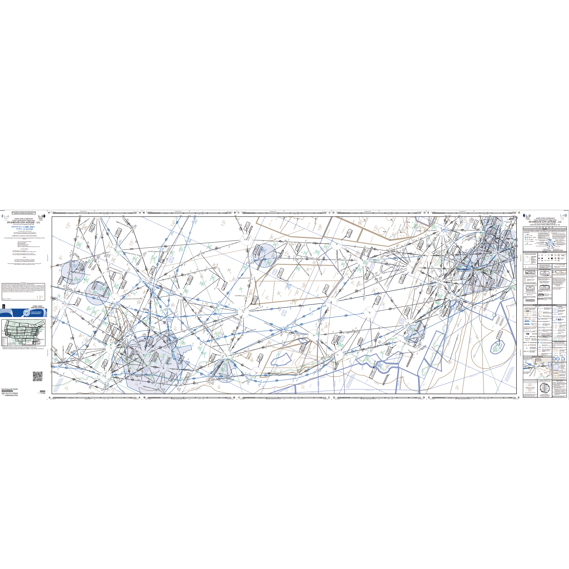 FAA Chart: Enroute IFR Low Altitude Chart US (L-Charts) - L3/4 - Selec ...