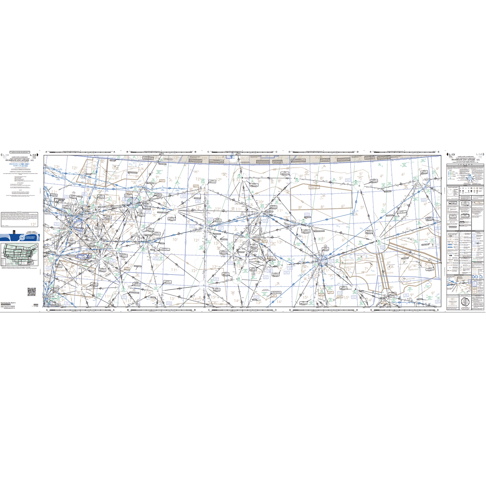 FAA Chart: Enroute IFR Low Altitude Chart US (L-Charts) - L13/14 - Sel ...