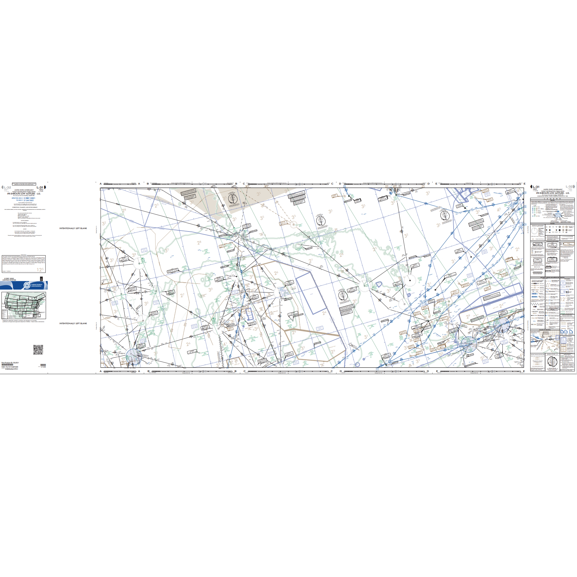 En Route Chart Example FAA Chart: Enroute IFR Low Altitude Chart US (L-Charts) - L31/32 - Sel ...
