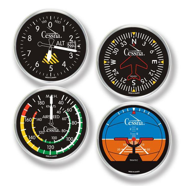 Cessna 4-Piece Round Acrylic Coaster Set