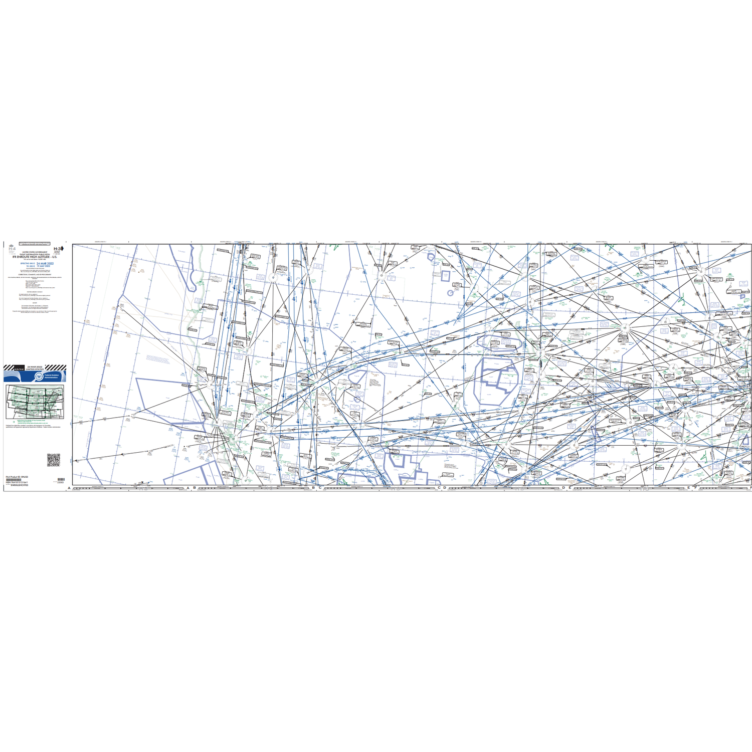 En Rounte Chart FAA Chart: Enroute IFR High Altitude Chart US (H-Charts) - H3/4 - Sele ...