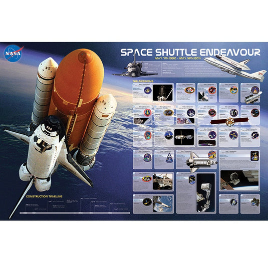 Shuttle Endeavour Missions Poster