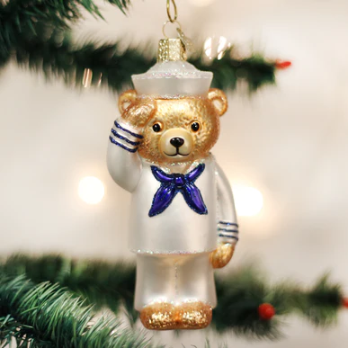 Load image into Gallery viewer, Navy Bear Ornament
