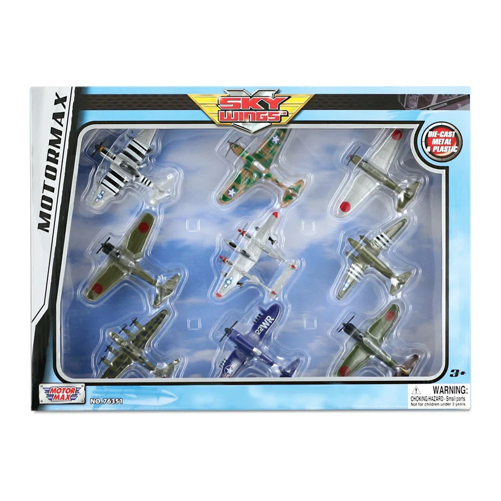 InAir Diecast WWII Planes 9-Piece Assortment