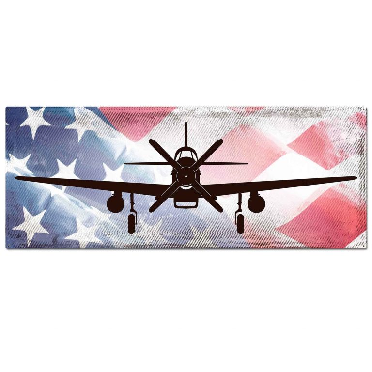 P-51 Mustang American Flag 48" x 19" - PSB218