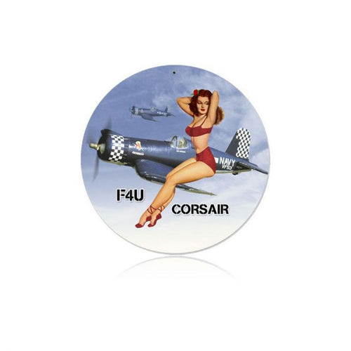 Corsair Pinup Circular Sign - V600