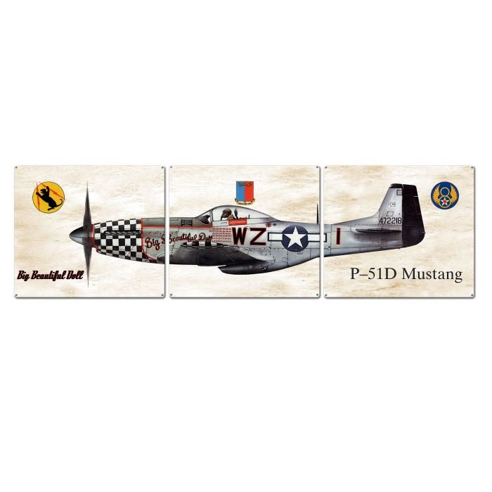 P-51 Big Beautiful Doll Triptych - PS892