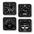 Black & White Flight Instrument 4-Piece Square Acrylic Coaster Set