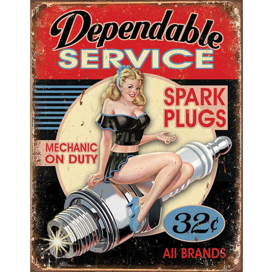 Dependable Service Tin Sign