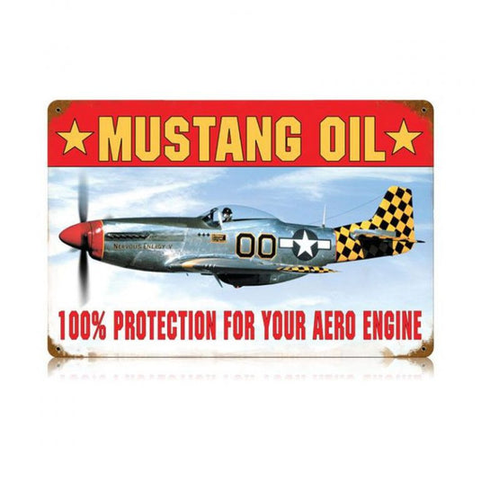 Mustang Oil Vintage Metal Sign - V253