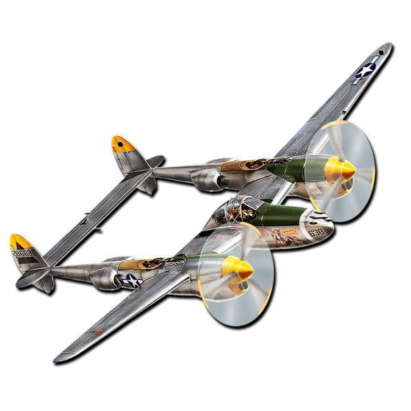 P-38 Lightning Cut-Out Metal Sign - LG651