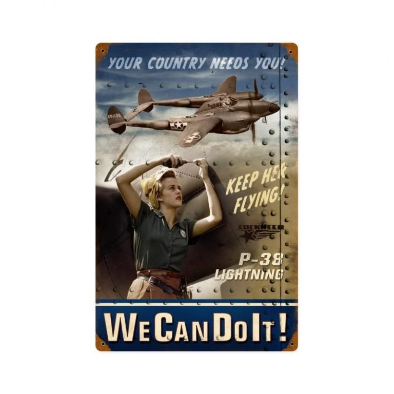 P-38 Rosie Vintage Metal Sign - LM002