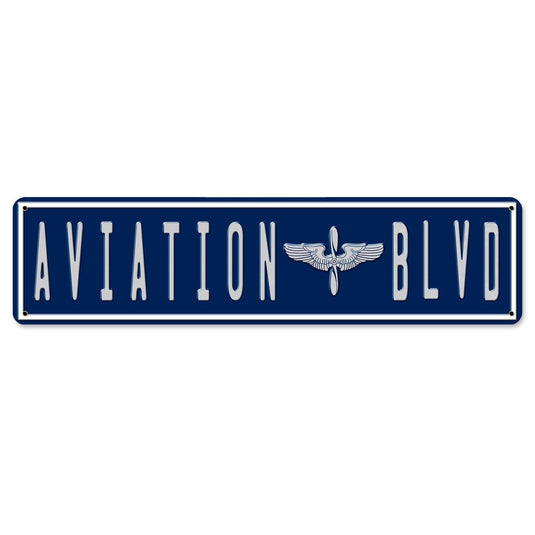 Aviation Blvd Road Metal Sign - PTS672