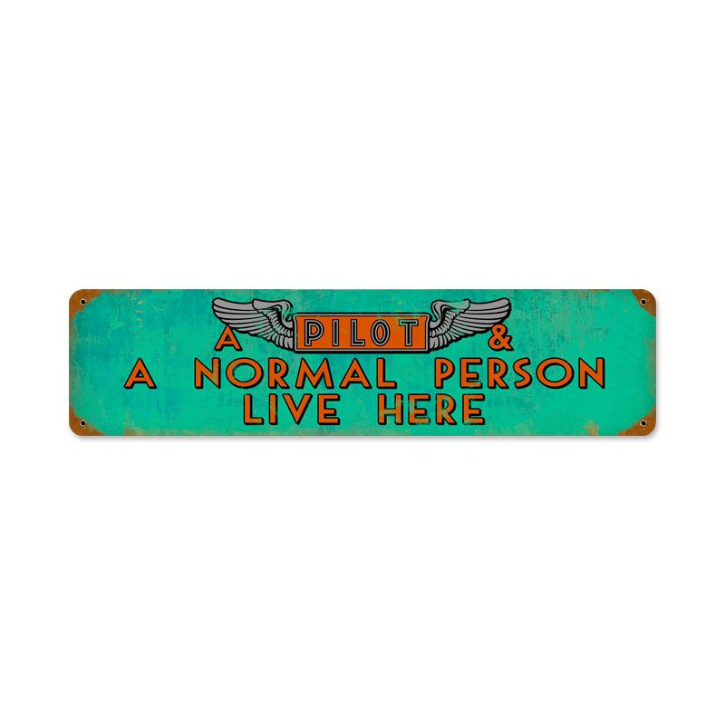 Pilot And Normal Person Metal Sign - PTS336